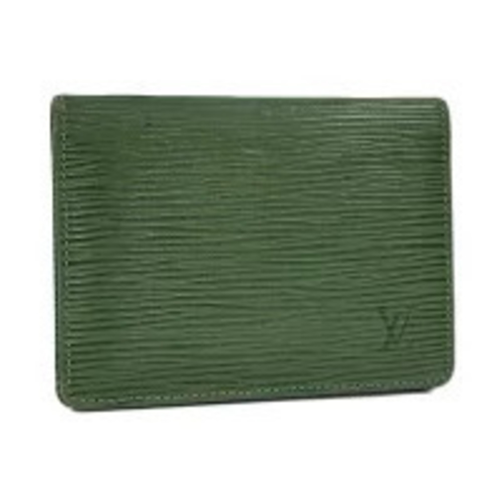 LOUIS VUITTON Porte Wallet Cartes Vertical Pass Case Wallet Epi Leather Green